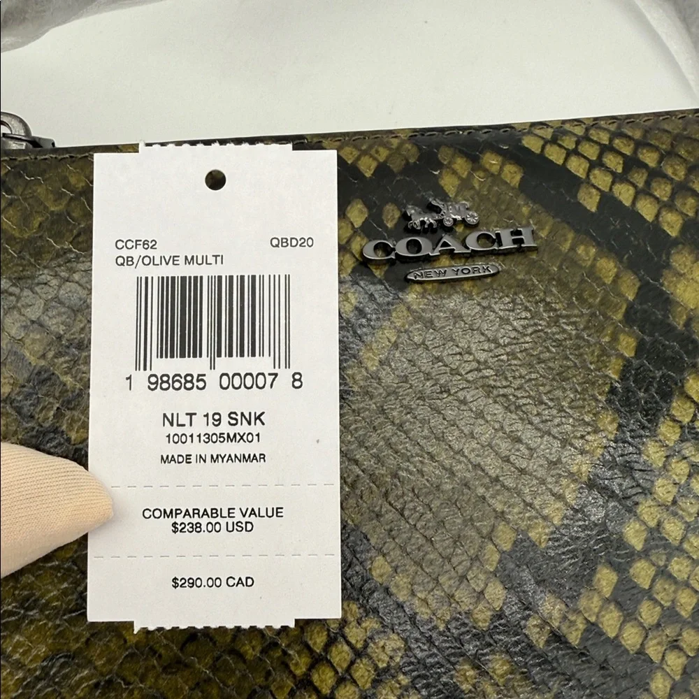 Coach Nolita 19 With Snake Print Olive Green